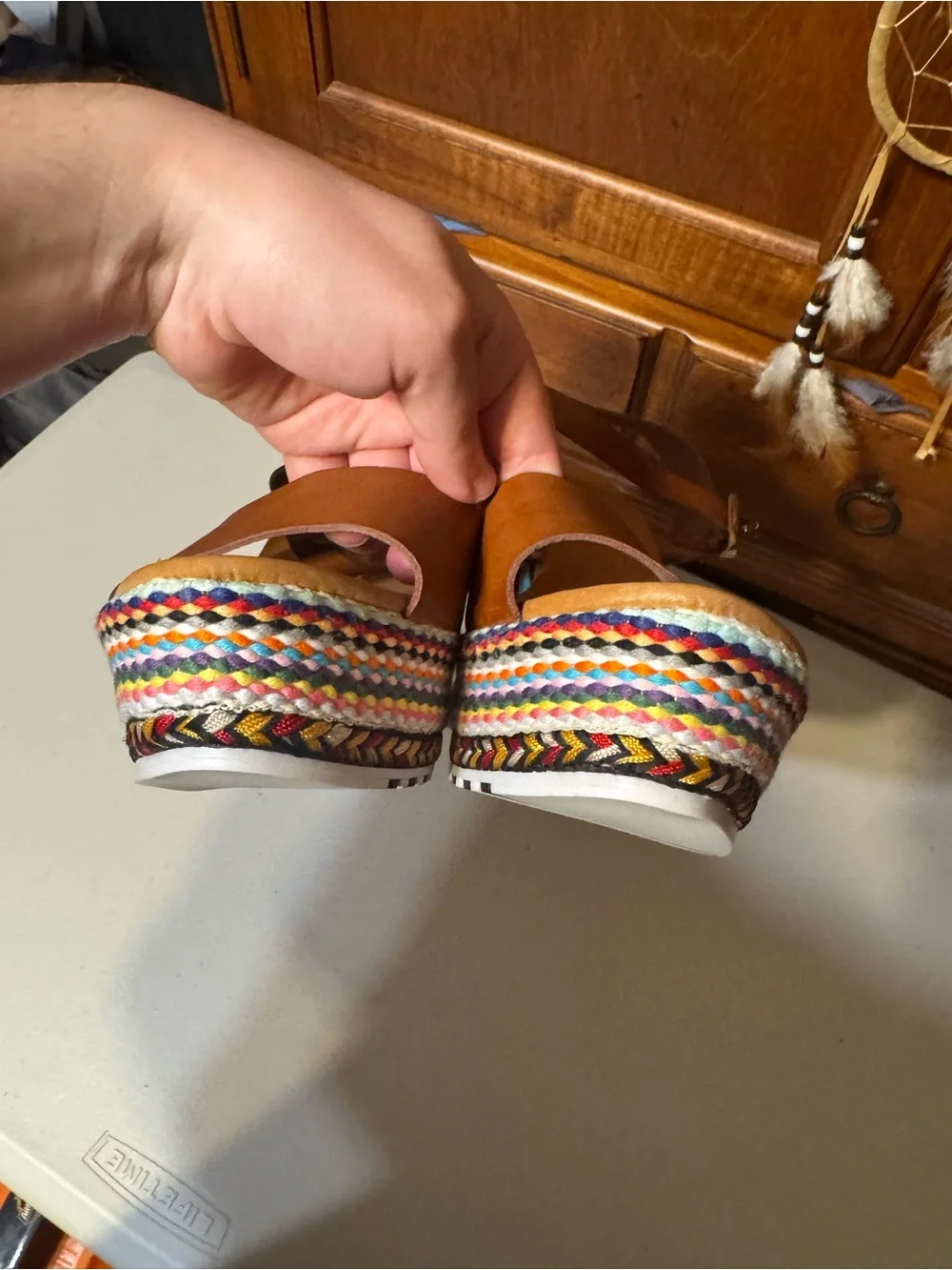 Patrizia Multi Color Wedge heels, Womens size 39 New Without Box